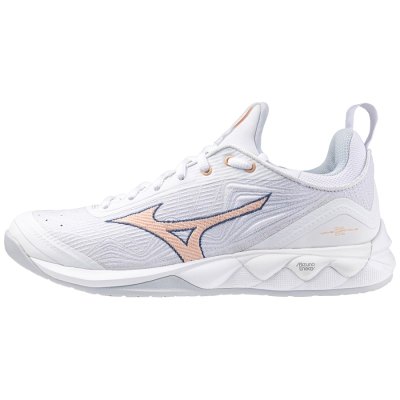 Zapatillas Para Voleibol Mizuno WAVE Luminous 2 Mujer - Blancos / Azul Marino / Naranjas Claro - Ch
